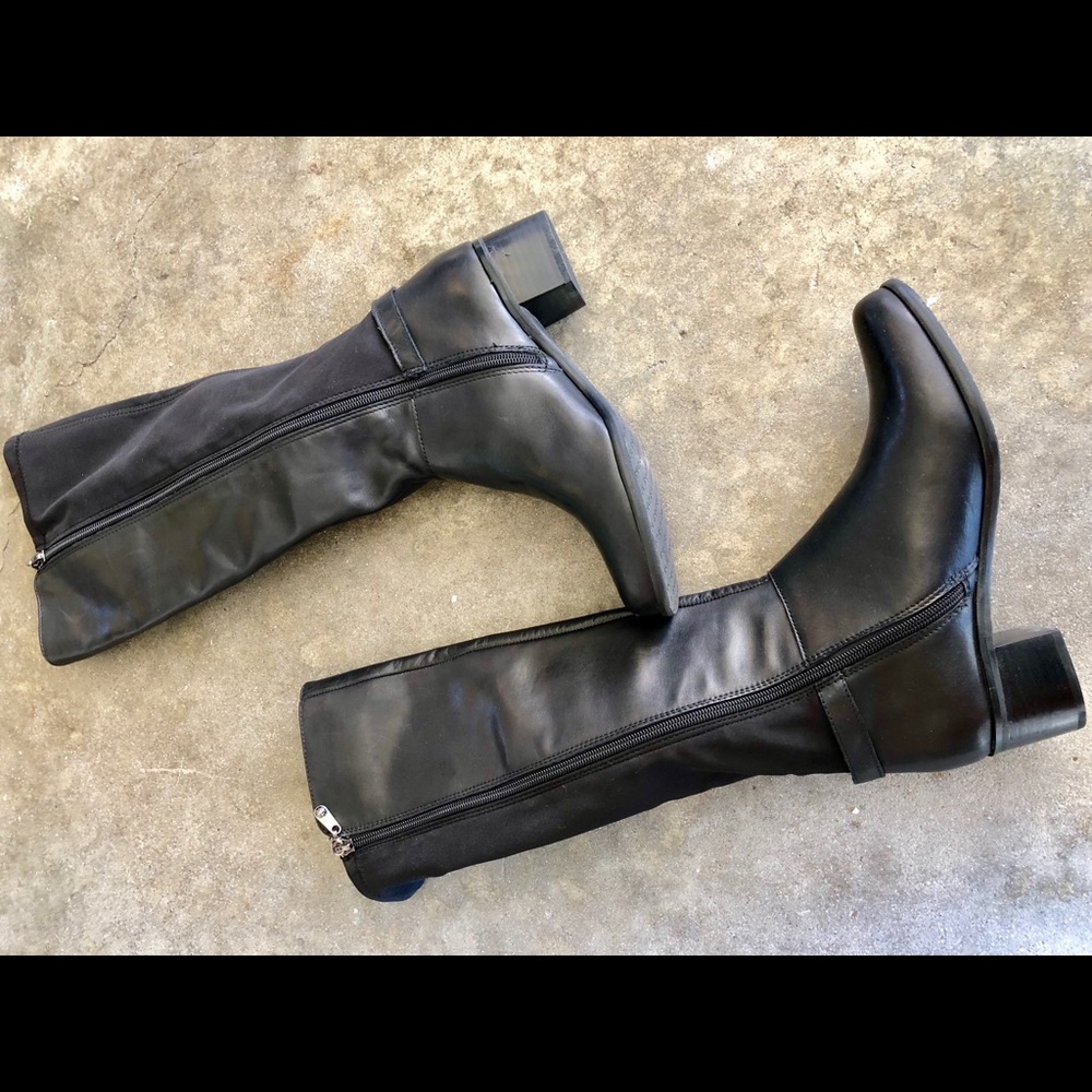Tahari Leather Boots - Black Boots